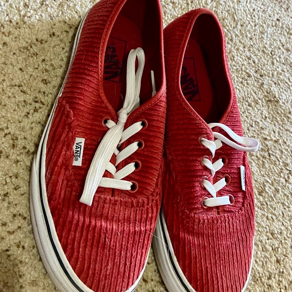 Vans Red Corduroy Sneakers